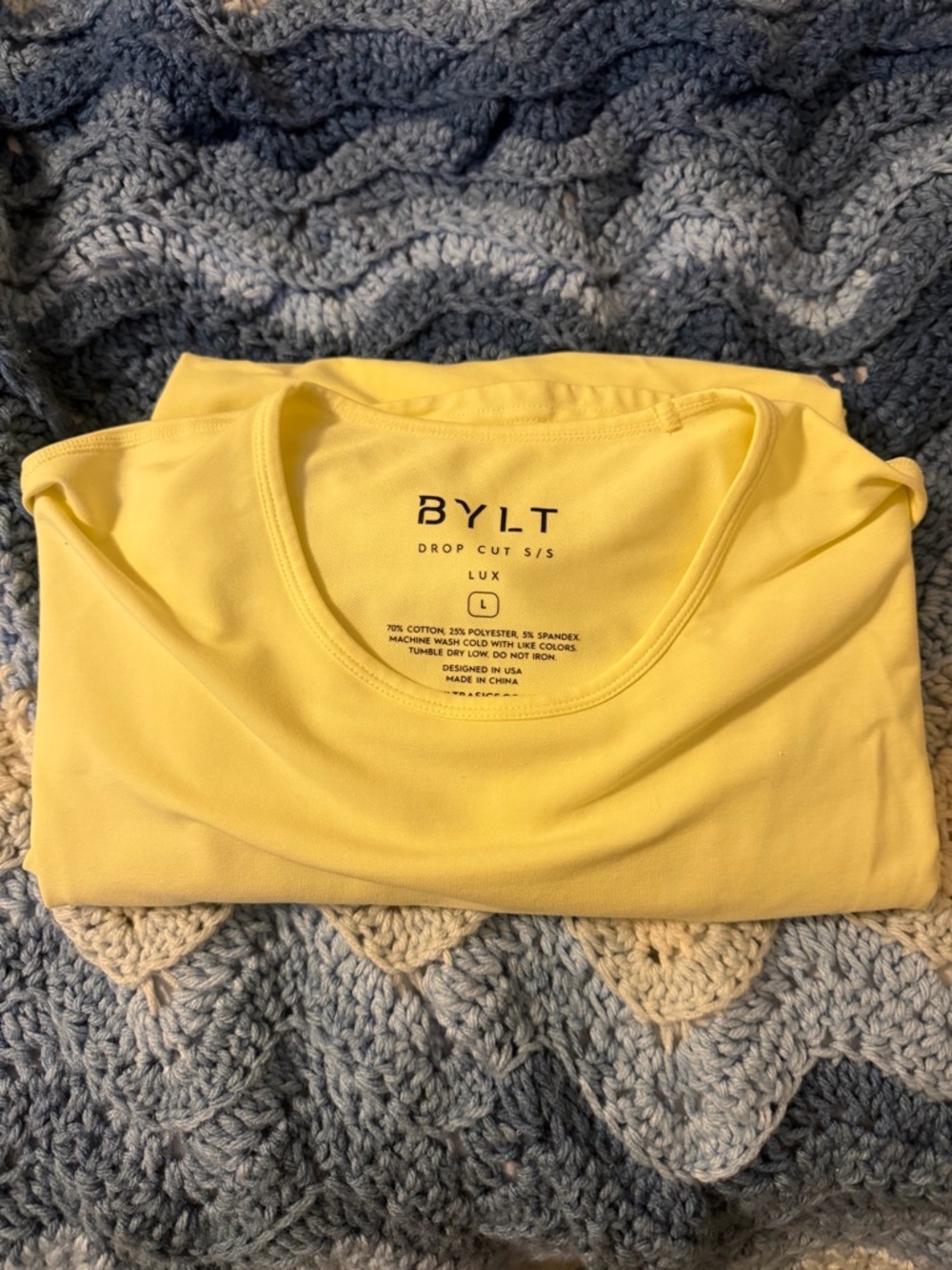 BYLT Basics Yellow Drop Cut Short Sleeve Tee